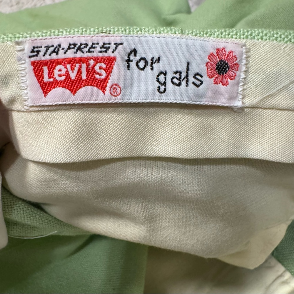 Early 1970s size 29 Levi’s star-Prest High-Waisted Trouser pistachio Green - Picture 6 of 7